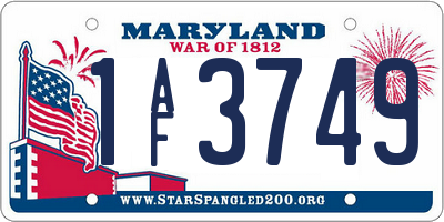 MD license plate 1AF3749