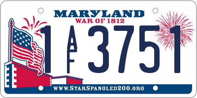MD license plate 1AF3751