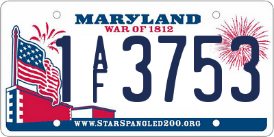 MD license plate 1AF3753