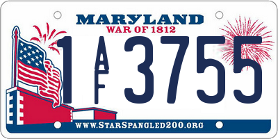 MD license plate 1AF3755
