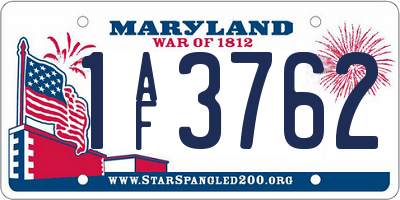 MD license plate 1AF3762
