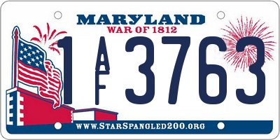 MD license plate 1AF3763