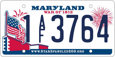 MD license plate 1AF3764