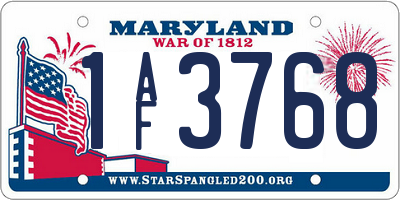 MD license plate 1AF3768
