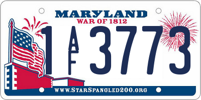 MD license plate 1AF3773