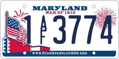 MD license plate 1AF3774