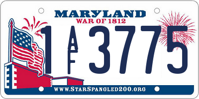 MD license plate 1AF3775