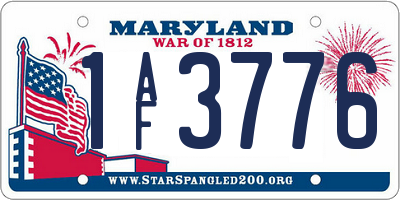 MD license plate 1AF3776