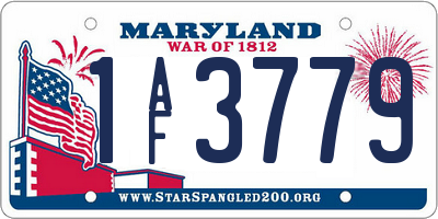 MD license plate 1AF3779