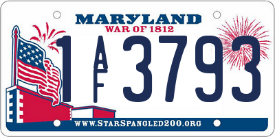 MD license plate 1AF3793