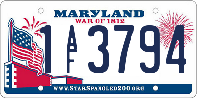 MD license plate 1AF3794