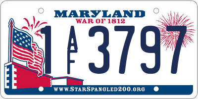 MD license plate 1AF3797