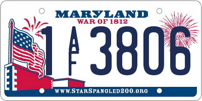 MD license plate 1AF3806