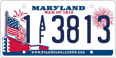 MD license plate 1AF3813