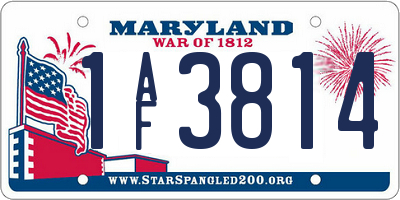 MD license plate 1AF3814