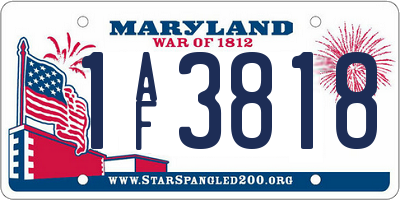 MD license plate 1AF3818