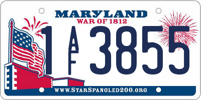 MD license plate 1AF3855