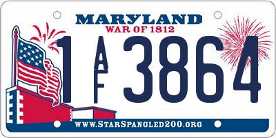 MD license plate 1AF3864