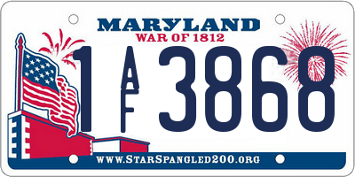 MD license plate 1AF3868