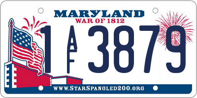 MD license plate 1AF3879