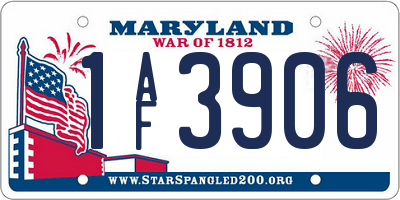 MD license plate 1AF3906