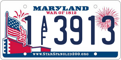 MD license plate 1AF3913