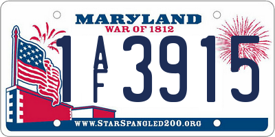 MD license plate 1AF3915