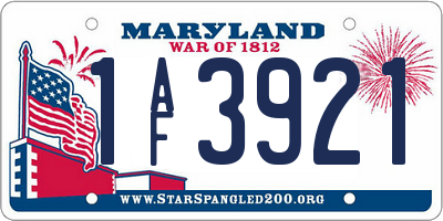 MD license plate 1AF3921