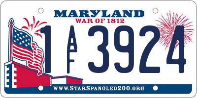MD license plate 1AF3924