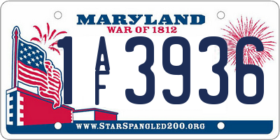 MD license plate 1AF3936