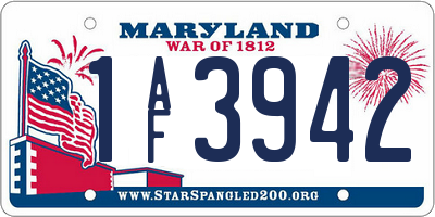 MD license plate 1AF3942