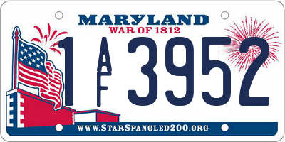 MD license plate 1AF3952