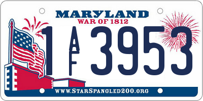 MD license plate 1AF3953