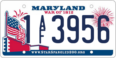 MD license plate 1AF3956