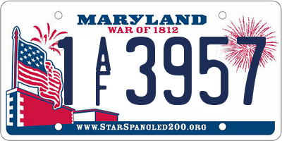 MD license plate 1AF3957