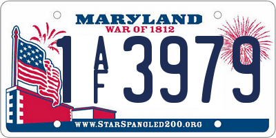 MD license plate 1AF3979
