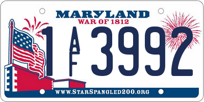 MD license plate 1AF3992
