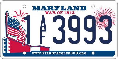 MD license plate 1AF3993