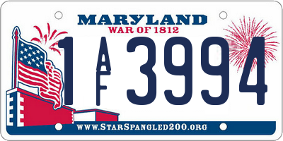MD license plate 1AF3994