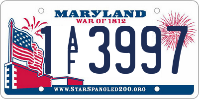 MD license plate 1AF3997