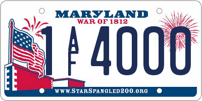 MD license plate 1AF4000