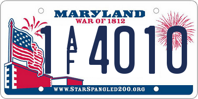MD license plate 1AF4010