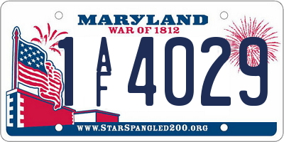 MD license plate 1AF4029
