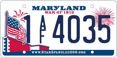 MD license plate 1AF4035