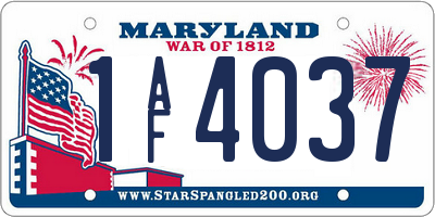 MD license plate 1AF4037