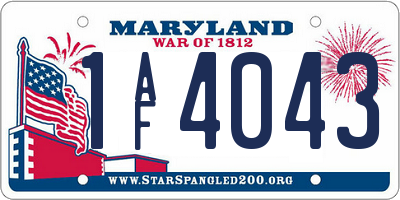 MD license plate 1AF4043