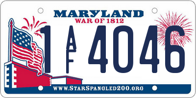 MD license plate 1AF4046