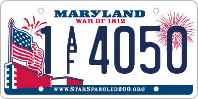 MD license plate 1AF4050