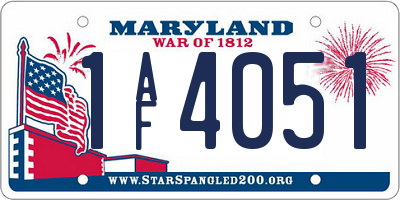 MD license plate 1AF4051