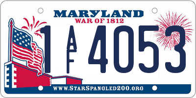 MD license plate 1AF4053
